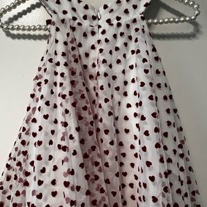 Beautiful lined dress with red hearts